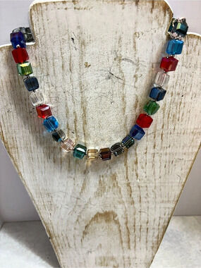 Magnetic Closure Multicolor  Bead Necklace